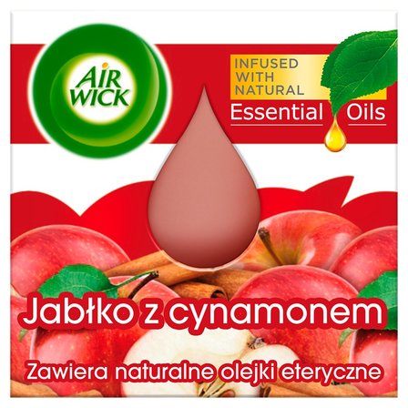 Air Wick Essential Oils Świeczka o zapachu czerwone jabłko z cynamonem 105 g (3)