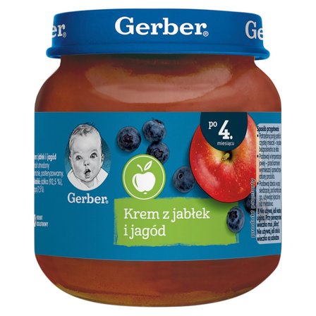 Gerber Krem z jabłek i jagód po 4. miesiącu 125 g (1)