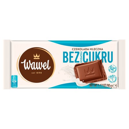 Wawel Czekolada mleczna bez dodatku cukru 90 g (1)