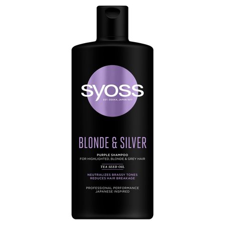 Syoss Blonde & Silver Purple Szampon do włosów blond i siwych neutralizujący żółte tony 440 ml (1)