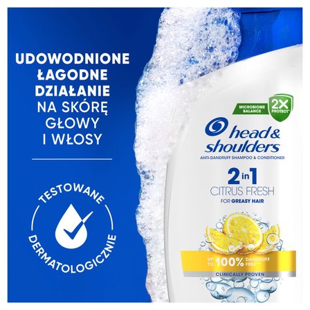 Head & Shoulders Citrus Fresh 2in1 Anti Dandruff Shampoo for greasy hair 330ml. Daily use (3)