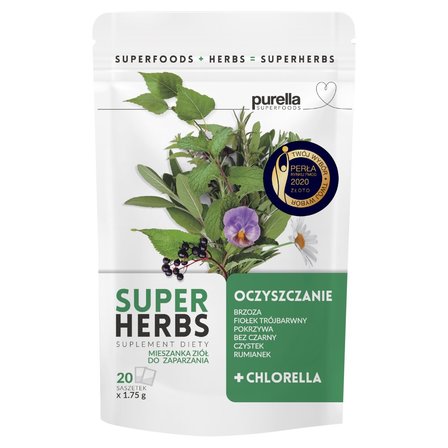 Purella Superfoods Superherbs Suplement diety oczyszczanie 35 g (20 x 1,75 g) (1)