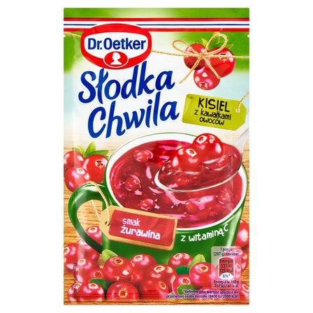 Dr. Oetker Słodka Chwila Kisiel z kawałkami owoców smak żurawina 32,5 g (1)