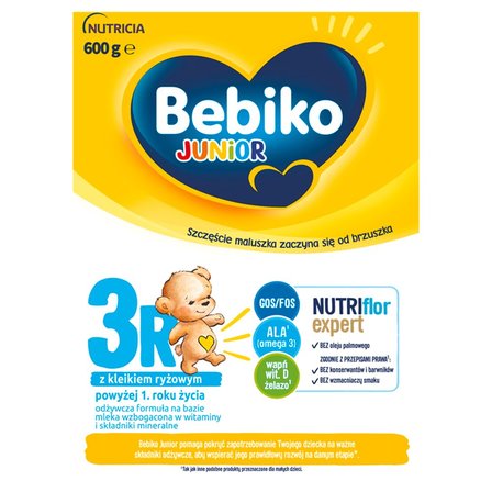 Bebiko Junior 3R Odżywcza formuła na bazie mleka dla dzieci powyżej 1. roku życia 600 g (1)