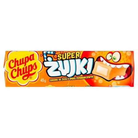 Chupa Chups Super żujki Cukierki do żucia o smaku pomarańczowym 45 g (1)