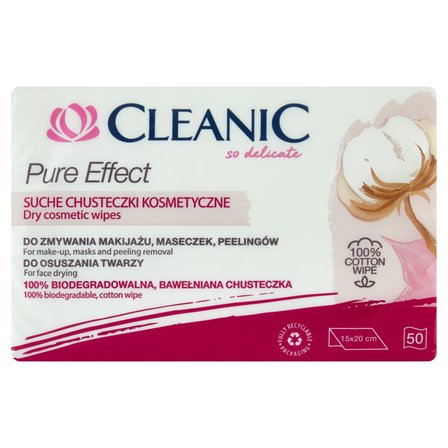 Cleanic Pure Effect Suche chusteczki kosmetyczne 15 cm x 20 cm 50 sztuk (1)