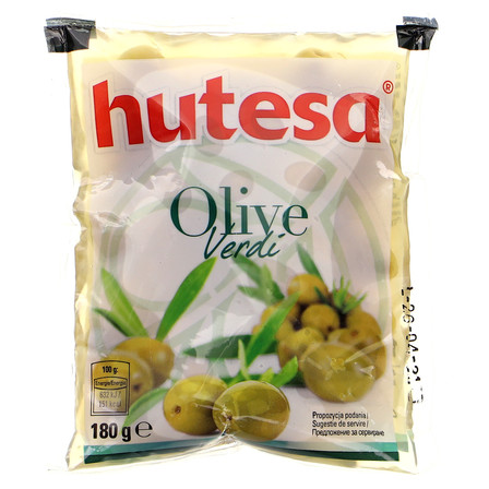 HUTESA OLIWKI ZIELONE Z PESTKAMI W SŁONEJ ZALEWIE180G (1)