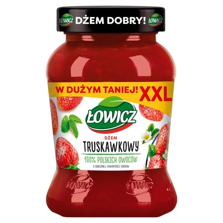 Łowicz Dżem truskawkowy o obniżonej zawartości cukrów 450 g (1)