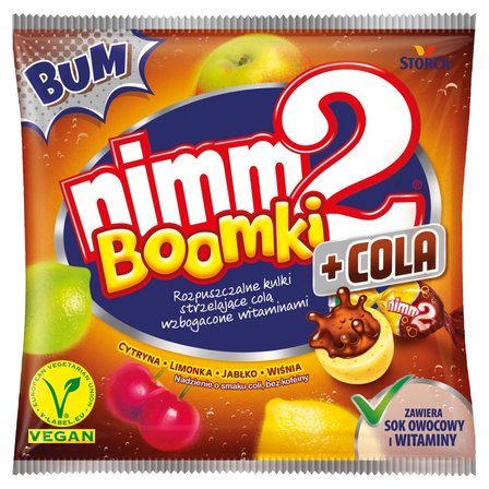 nimm2 Boomki + Cola Rozpuszczalne cukierki owocowe wzbogacone witaminami 90 g (1)