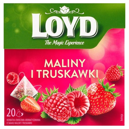 Loyd Herbatka owocowa aromatyzowana o smaku maliny i truskawki 40 g (20 x 2 g) (1)