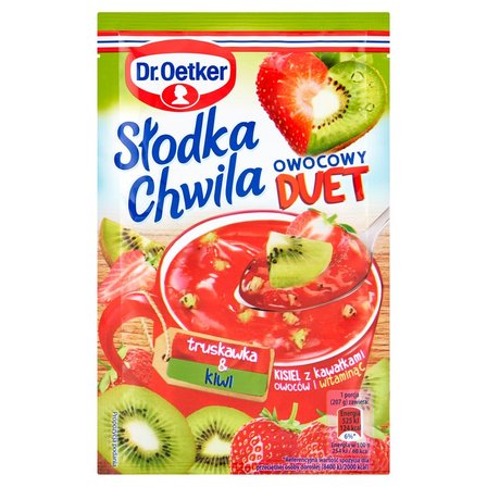 Dr. Oetker Słodka Chwila Kisiel z kawałkami owoców truskawka & kiwi 32 g (1)