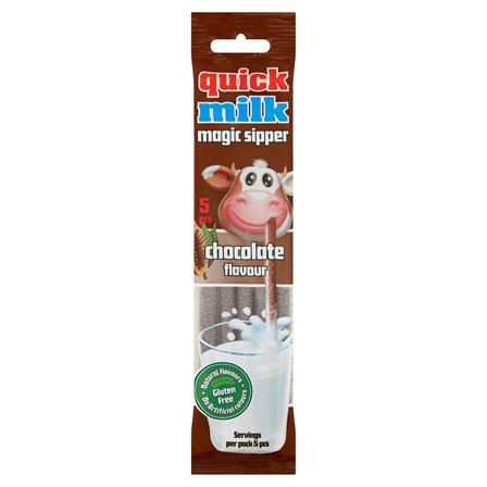 Quick Milk Magic Sipper Słomki smakowe do mleka o smaku czekoladowym 30 g (5 x 6 g) (1)