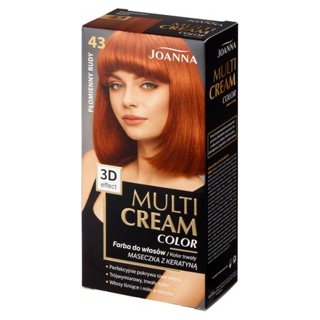 Joanna Multi Cream Color Farba do włosów płomienny rudy 43 (2)