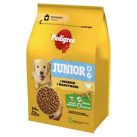 Pedigree Junior Sucha karma dla szczeniąt z drobiem i warzywami 2,6 kg (1)