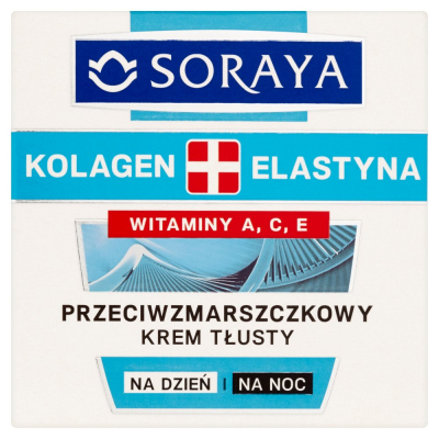 Soraya Kolagen + Elastyna Przeciwzmarszczkowy krem tłusty na dzień i na noc 50 ml (1)