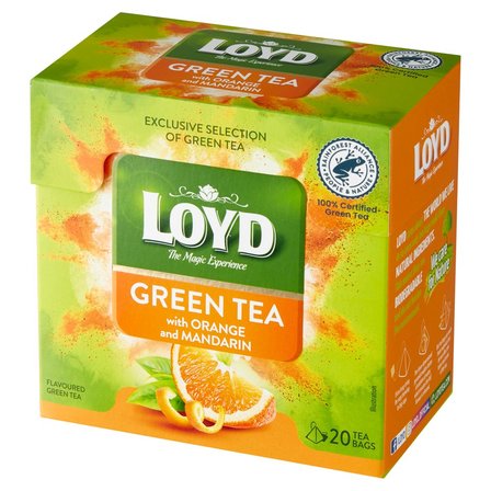 Loyd Herbata zielona aromatyzowana o smaku pomarańczy i mandarynki 30 g (20 x 1,5 g) (2)