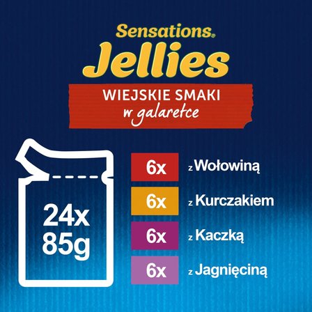 Felix Sensations Jellies Karma dla kotów wiejskie smaki w galaretce 2,04 kg (24 x 85 g) (4)