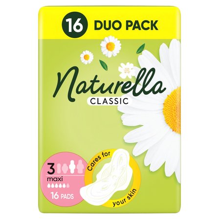 Naturella Classic Maxi Camomile Podpaski ze skrzydełkami x16 (1)