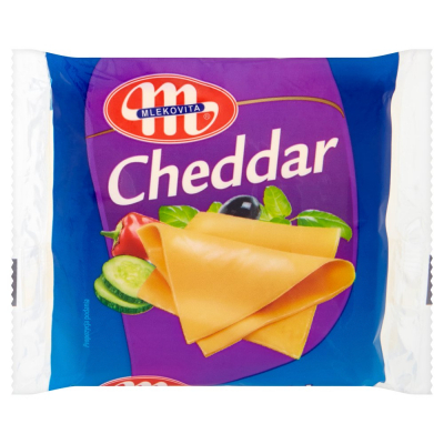 Mlekovita Cheddar Ser topiony w plastrach 130 g (8 plasterków) (1)