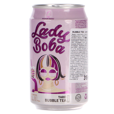 Napój Lady Boba Taro Bubble Tea z kuleczkami z tapioki 315 ml Magam Hong (7)