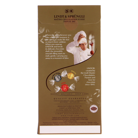 Lindt Lindor Praliny z czekolady mlecznej gorzkiej i białej z nadzieniem 100 g (2)