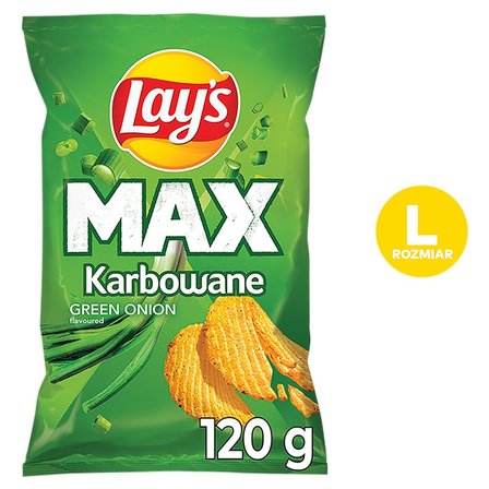 Lay's Max Chipsy ziemniaczane karbowane o smaku zielonej cebulki 120 g (2)