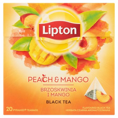 Lipton Herbata czarna aromatyzowana brzoskwinia i mango 36 g (20 torebek) (1)