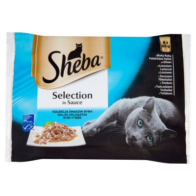 Sheba Selection in Sauce Kolekcja smaków ryba Karma pełnoporcjowa 340 g (4 sztuki) (1)