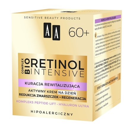 AA Retinol Intensive 60+ aktywny krem na dzień redukcja zmarszczek+regeneracja 50 ml (5)