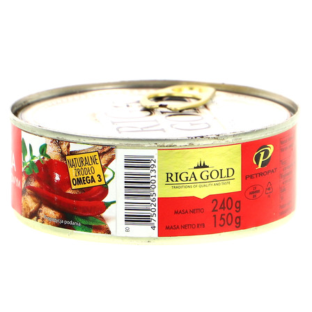 RIGA GOLD SMAŻONA SZPROTKA Z W SOSIE POMIDOROWYM Z CHILI 240G (3)