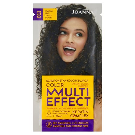 Joanna Multi Effect color Szamponetka koloryzująca kawowy brąz 011 35 g (1)