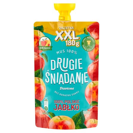 Drugie śniadanie Mus 100 % jabłko 180 g (1)