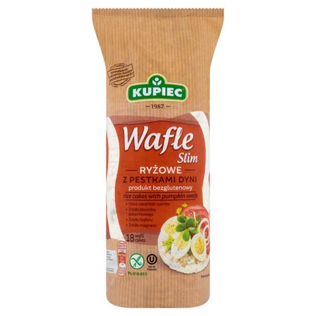 Kupiec Slim Wafle ryżowe z pestkami dyni 90 g (18 sztuk) (1)