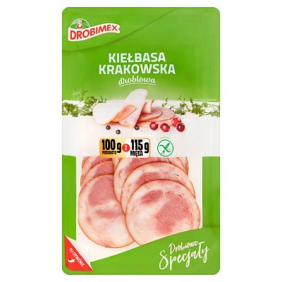 Drobimex Kiełbasa krakowska drobiowa 100 g (1)