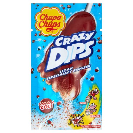 Chupa Chups Crazy Dips Lizak ze strzelającym proszkiem smak coli 14 g (1)