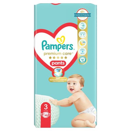 Pampers Premium Care Pieluchomajtki, rozmiar 3, 48 sztuk, 6kg-11kg (1)