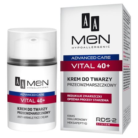 AA Men Advanced Care Vital 40+ Krem do twarzy przeciwzmarszczkowy 50 ml (3)