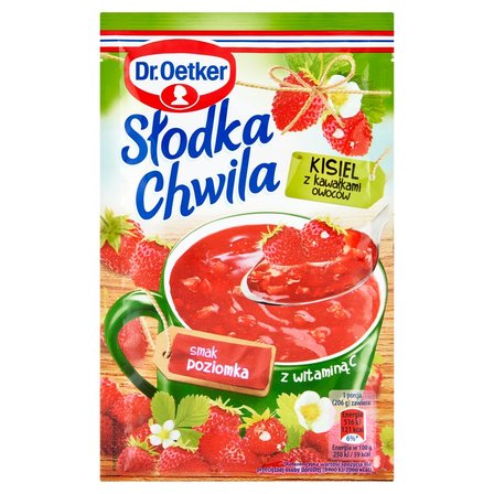 Dr. Oetker Słodka Chwila Kisiel z kawałkami owoców smak poziomka 31,5 g (1)