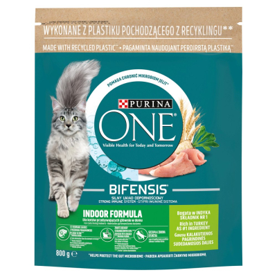 PURINA ONE Bifensis Indoor Formula Karma dla kotów bogata w indyka 800 g (2)