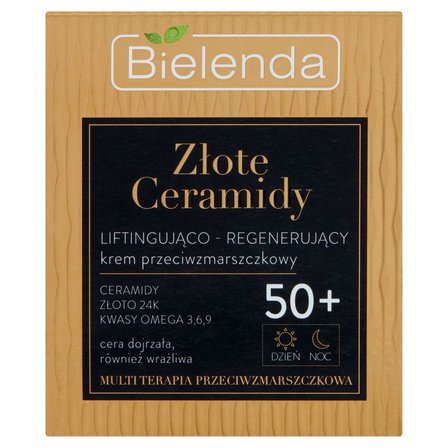 Bielenda Złote Ceramidy 50+ Liftingująco-regenerujący krem przeciwzmarszczkowy na dzień noc 50 ml (1)