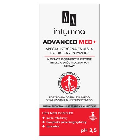 AA Intymna Advanced Med+ specjalistyczna emulsja do higieny intymnej Advanced pH 3,5 300 ml (1)