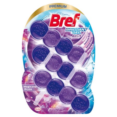 Bref WC Brilliant Gel All in 1 Zawieszka myjąco-zapachowa do muszli WC magiczna bryza 3 x 42 g (1)