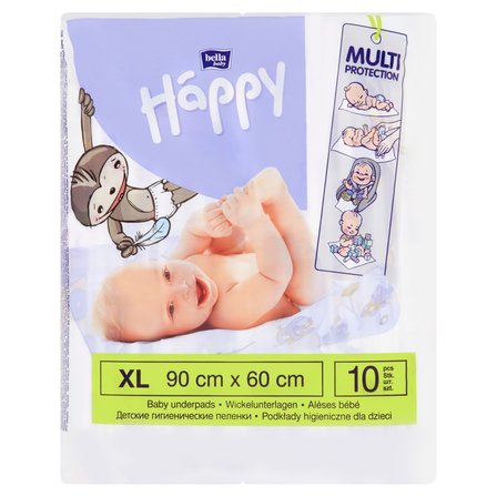 Bella Baby Happy Podkłady higieniczne dla dzieci XL 90 cm x 60 cm 10 sztuk (1)