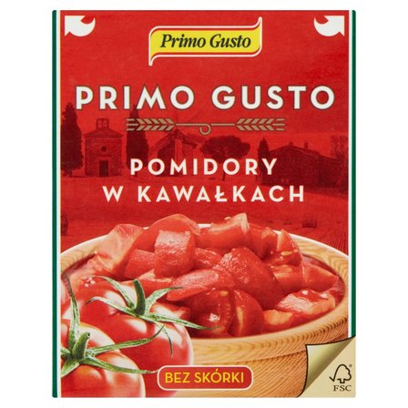 Primo Gusto Pomidory w kawałkach bez skórki 390 g (1)