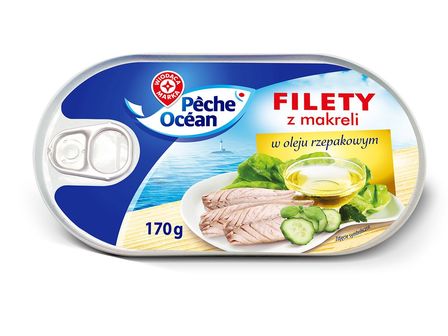 Wiodąca marka filety z makreli w oleju rzepakowym 170g (1)