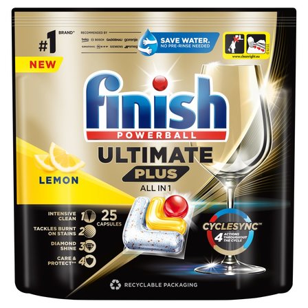 Finish Ultimate Plus Lemon Kapsułki do mycia naczyń w zmywarce 305 g (25 sztuk) (1)