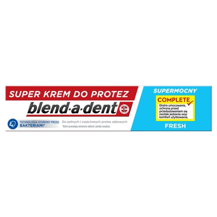 Blend-a-dent Complete Fresh Super Adhesive Krem do protez, świeży miętowy smak,47 g (1)