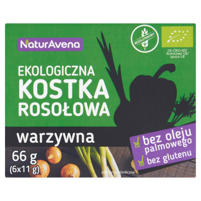 NaturAvena Ekologiczna kostka rosołowa warzywna 66 g (6 x 11 g) (1)