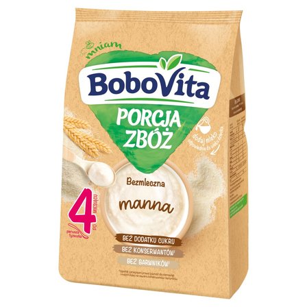 BoboVita Porcja zbóż Kaszka bezmleczna manna po 4 miesiącu 170 g (1)