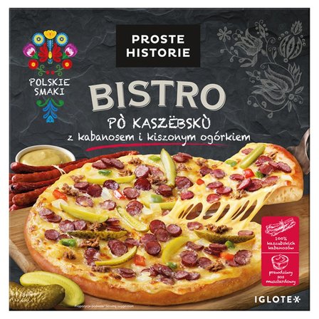 Proste Historie Bistro Pizza po kaszebsku z kabanosem i kiszonym ogórkiem 400 g (1)